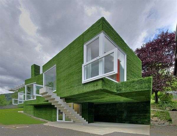 grass facade building